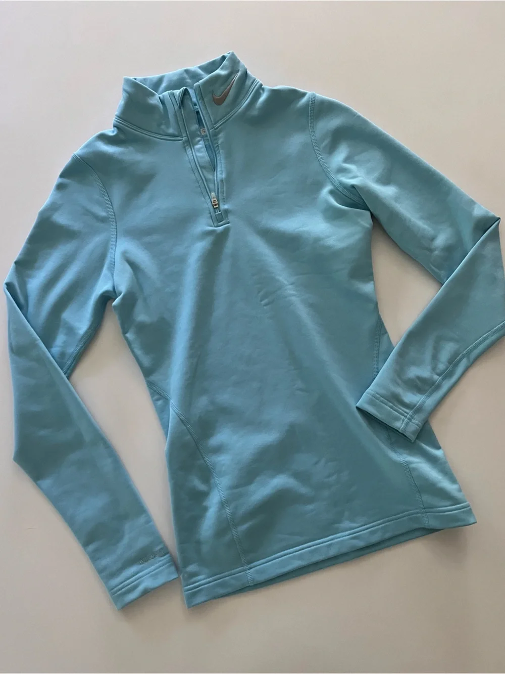 Nike Light Blue Performance Long Sleeve Hiking Running Warm Top XS - Like New